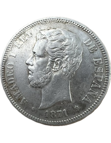 5 Pesetas 1871(71) SDM Amadeo I Ισπανία