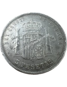 5 Pesetas 1885 (87) MSM Alfonso XII Spain 2