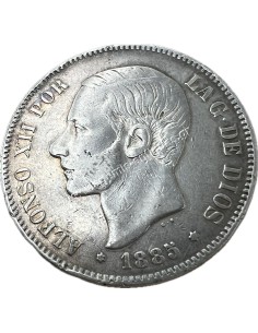5 Pesetas 1885 (87) MSM Alfonso XII Ισπανία