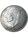 5 Pesetas 1885 (87) MSM Alfonso XII Spain