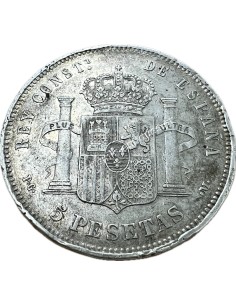 5 Pesetas 1892 (92) Alfonso XIII Spain 2