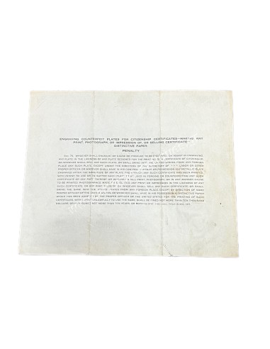 Πιστοποιητικό Ιθαγένειας 1939 Η.Π.Α