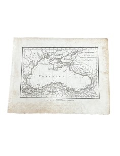 Carte du Le PALUS MEOTIDE et le PONT EUXIN, Pour le Voyage du Jeune Anacharsis ,Copper Engraved Map Early 19th Century