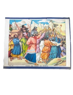 Fall of Jericho's Walls Publishing House P. Zacharopoulos Thessaloniki , School Board Chromolithograph