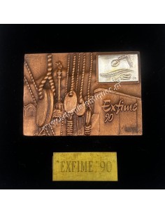Mediterranean Philatelic Exhibition Barcelona 1990 Silver Bronze Plaque Awarded