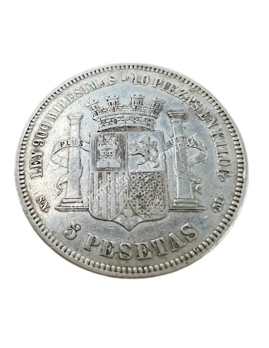5 Pesetas 1870 (70) Provisional Government Spain