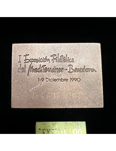 Mediterranean Philatelic Exhibition Barcelona 1990 Silver Bronze Plaque Awarded