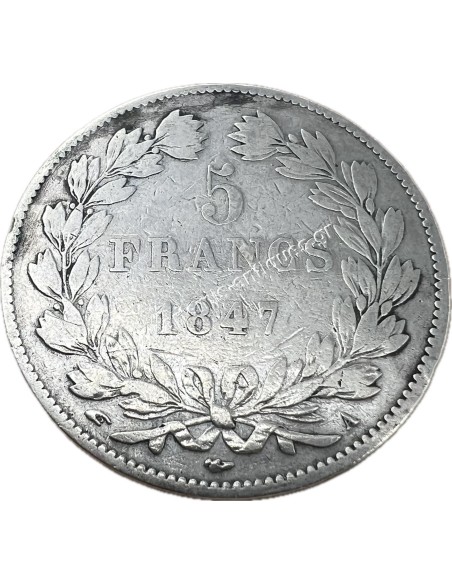 5 Francs 1847 A Louis Philippe I France