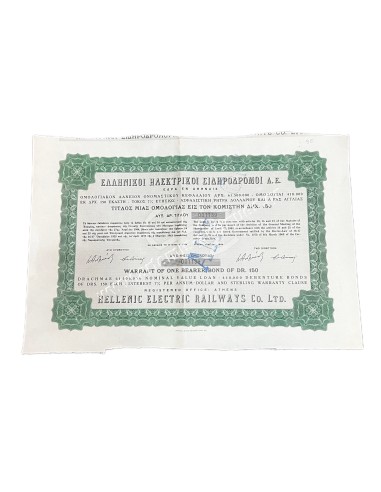 Hellenic Electric Railways Co. LTD 1 Bond 1964