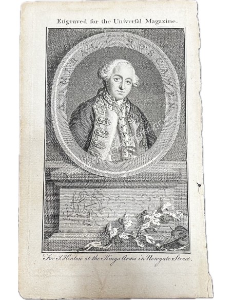 Admiral Boscawen Engraved in 1800's for the Universal Magazine