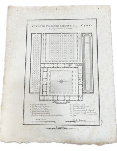 Plan d' une Palestre Grecque d'après Vitruve , Grave par Ambroise Tardieu Engraving 18th century