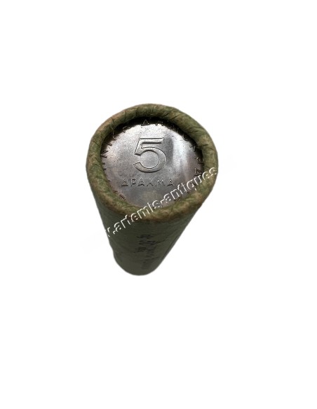 Coin Roll Bank of Greece 5 Drachmai 1976