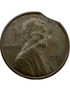 1 Cent 1973 Lincoln Memorial Cent Κομμένος Δίσκος