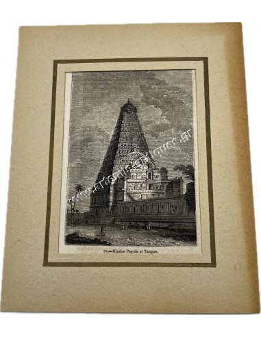 Hindoo Pagoda at Tanjore Engraving 19th century