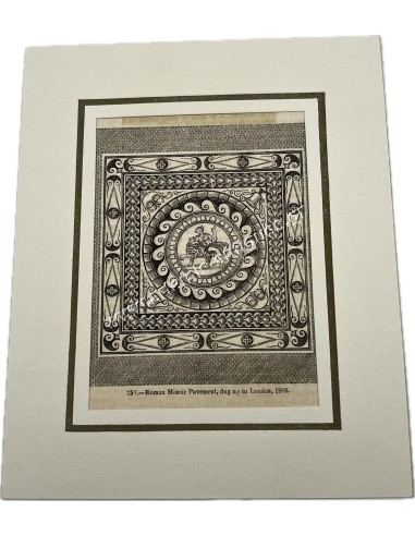 Roman Mosaic Pavement , dug up in London 1803 Γκραβούρα 19ου αιώνα