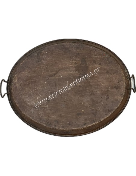 Hand-Painted Metallic Tray 19th century