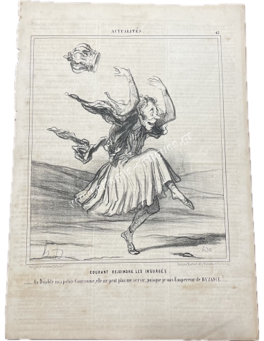Courant Rejoindre les Insurgés Lithograph by Honore Daumier