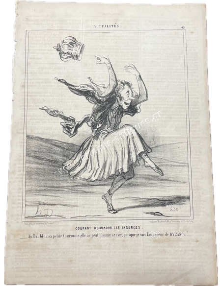 Courant Rejoindre les Insurgés Lithograph by Honore Daumier