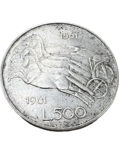 500 Lire 1961 Εκατονταετηρίδα Ενοποίησης Ιταλία 2