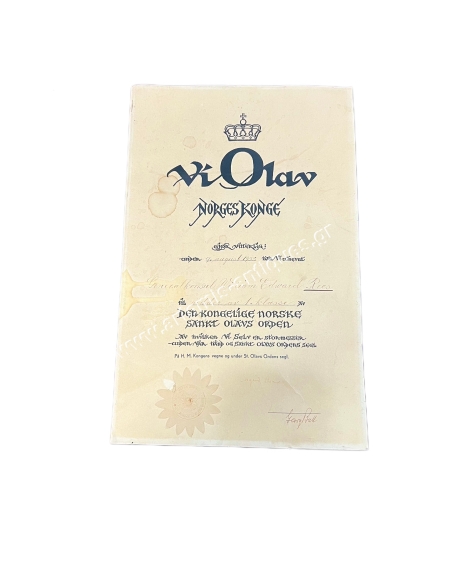 Knight 1st Class of the Order of St. Olav Award 1953 Norway