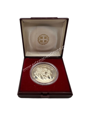 1000 Drachmas 1990 Silver Proof Italian Invation of Greece