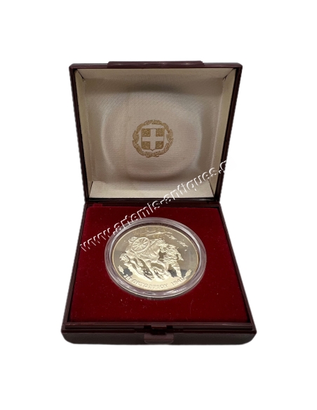 1000 Drachmas 1990 Silver Proof Italian Invation of Greece