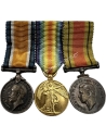 Bar of 3 Miniature Medals WW1 and WW2 United Kingdom