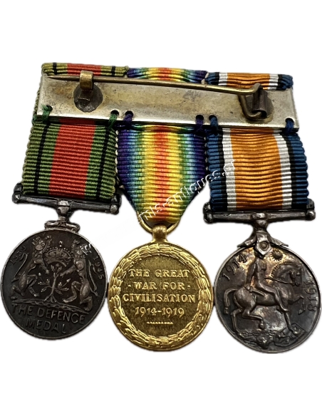 Bar of 3 Miniature Medals WW1 and WW2 United Kingdom