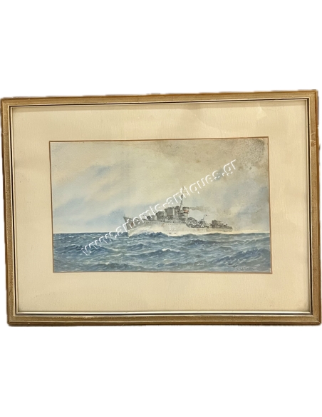 Υδατογραφία HMS Loyal G15 Βρετανικό Βασιλικό Ναυτικό