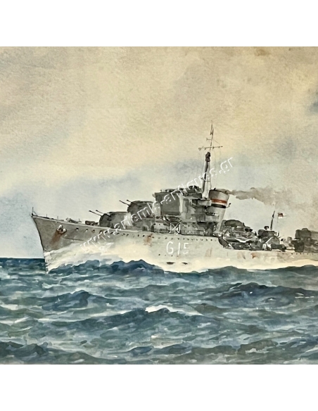 Υδατογραφία HMS Loyal G15 Βρετανικό Βασιλικό Ναυτικό