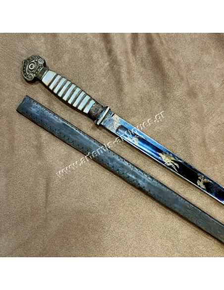 First French Empire Officers Short Sword Blued and Gilt