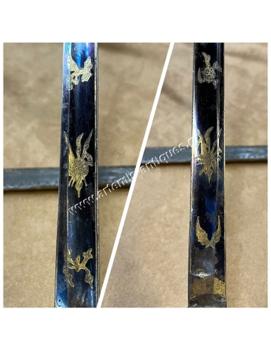 First French Empire Officers Short Sword Blued and Gilt