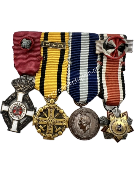 Greek Bar of 4 Miniature Medals WW2