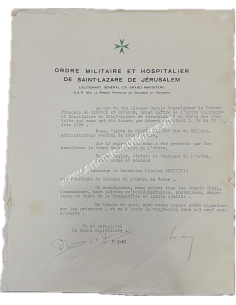 Στρατιωτικό και Νοσοκομειακό Τάγμα Αγίου Λαζάρου Ιερουσαλήμ 1960