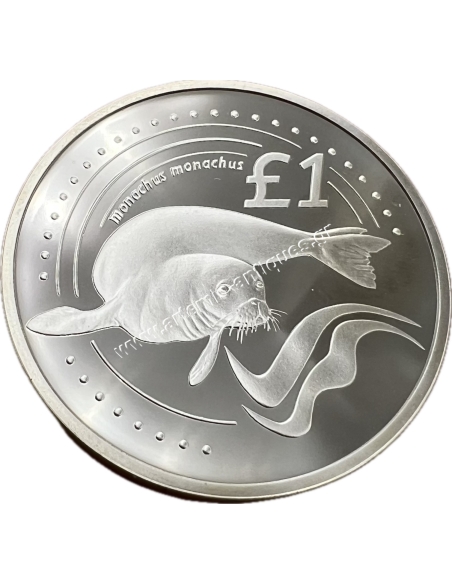 1 Pound 2005 Mediterranean Monk Seal Silver Proof Cyprus