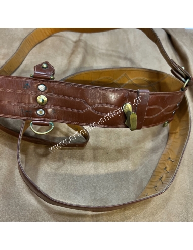 Greek Officer's Brown Leather Belt 1950s