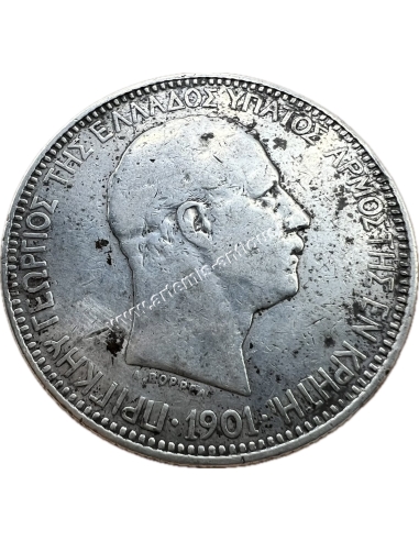 5 Drachmas 1901 Prince George Cretan State