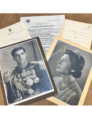 Mohammad Reza Pahlavi και Soraya Pahlavi Υπογεγραμμένες Φωτογραφίες 1952