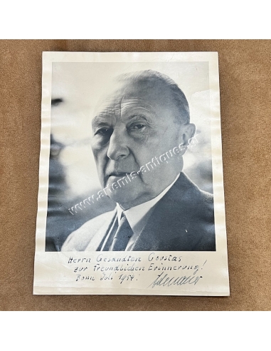 Konrad Adenauer signed picture dedicated to Georgios Coustas