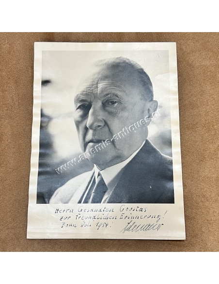 Konrad Adenauer signed picture dedicated to Georgios Coustas