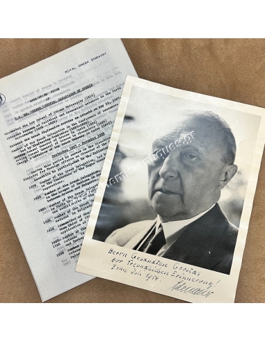 Υπογεγραμμένη φωτογραφία του Konrad Adenauer αφιερωμένη στο Γεώργιο Κούστα
