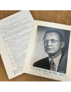 Alcide De Gasperi Signed Picture Dedicated to Georgios Coustas
