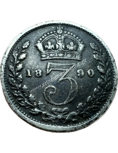 3 Pence 1890 Victoria United Kingdom