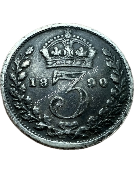 3 Pence 1890 Victoria United Kingdom