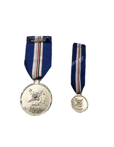 Officer's Service Medal and Miniature 1991 A Class Greek Republic