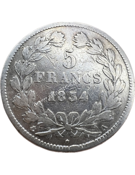 5 Francs 1834 Louis Philippe I Γαλλία