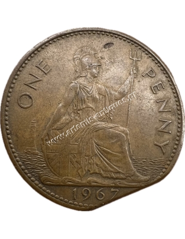1 Penny 1967 Elizabeth II United Kingdom Mint Error