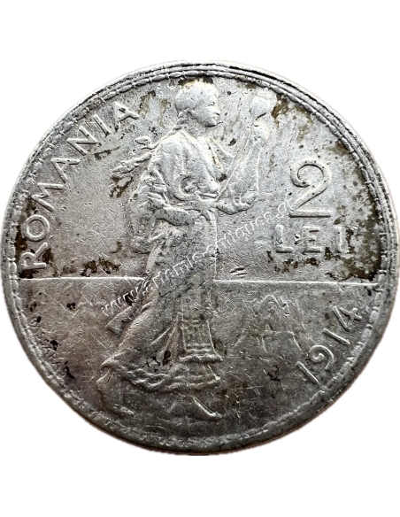 2 Lei 1914 Carol I Romania
