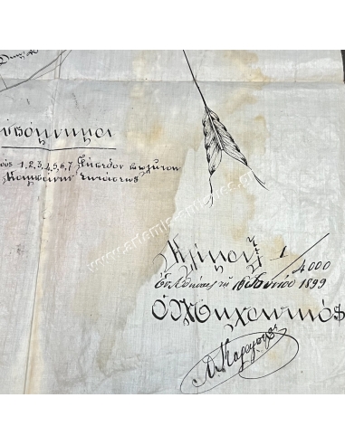 Τοπογραφικό Σχέδιο σε Πάπυρο, 1899, του Αλεξάνδρου Σούτζου