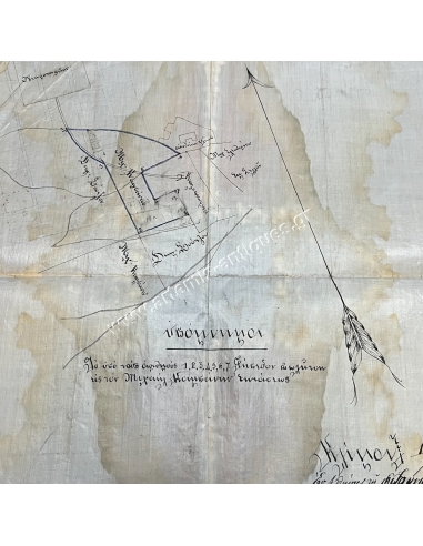 Topographic Plan on Papyrus, 1899, Alexandros Soutzos
